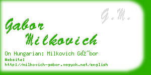 gabor milkovich business card